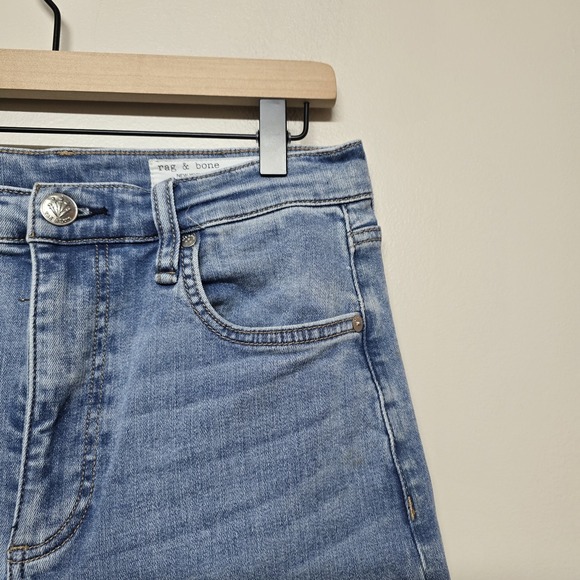 Rag & Bone Whitney Wide Leg Jeans Women's 28 Light Wash Raw Hem Denim $255 - Picture 2 of 10